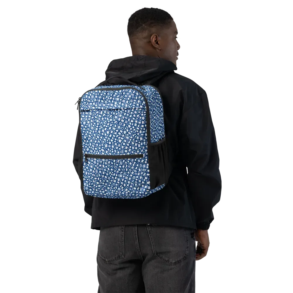 Indigo Scatter on Utility Backpack — Back