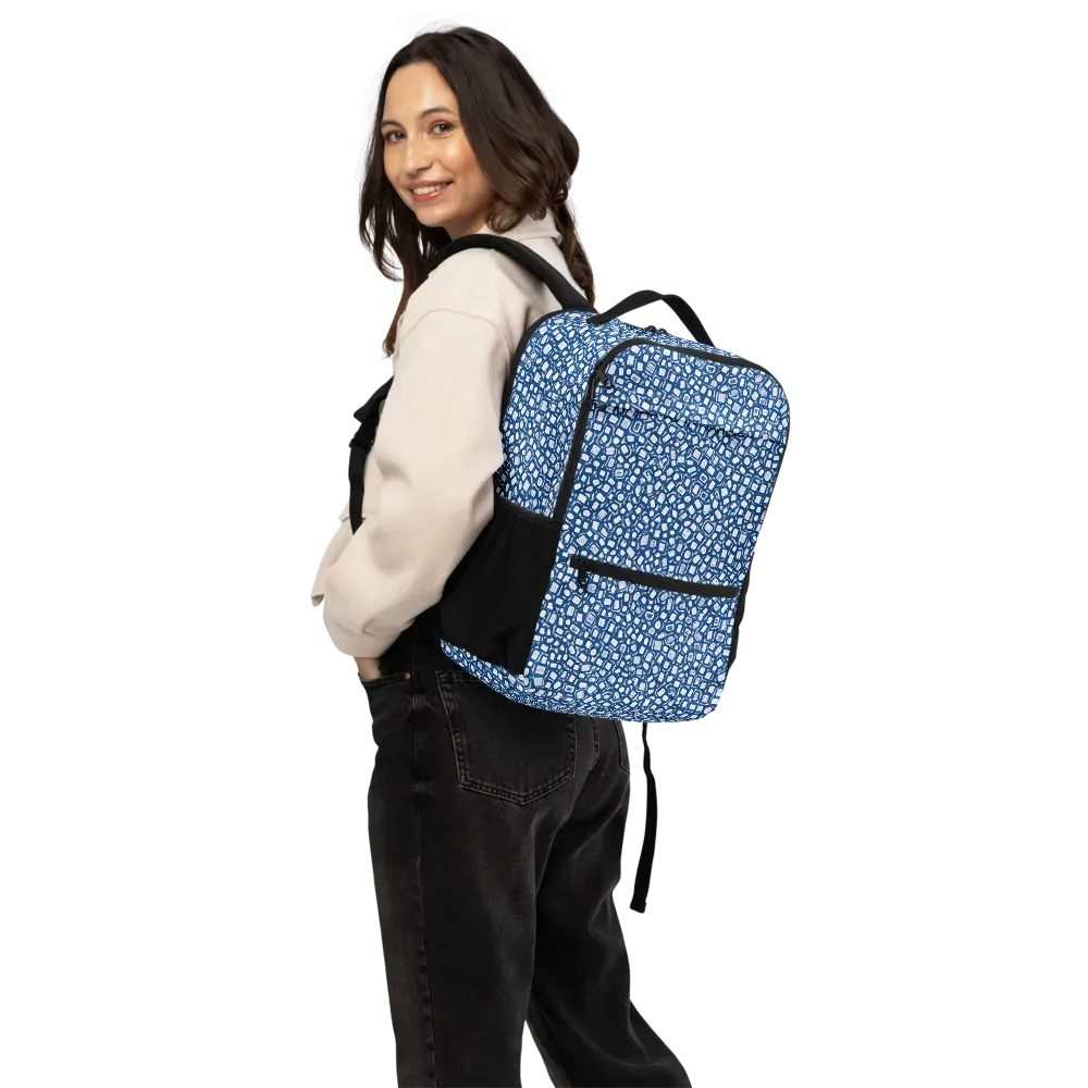 Indigo Scatter on Utility Backpack — Back