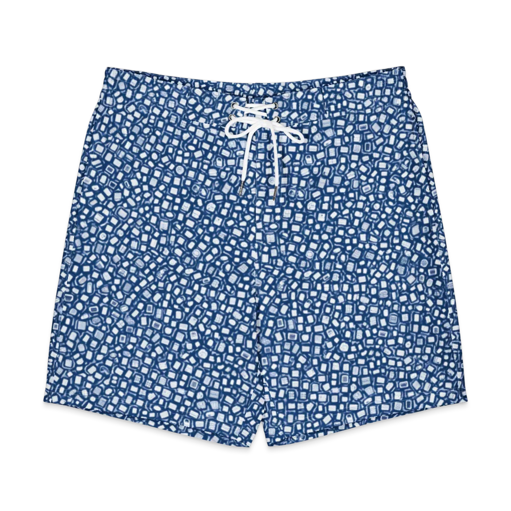 Indigo Scatter on Men's Board Shorts — Front