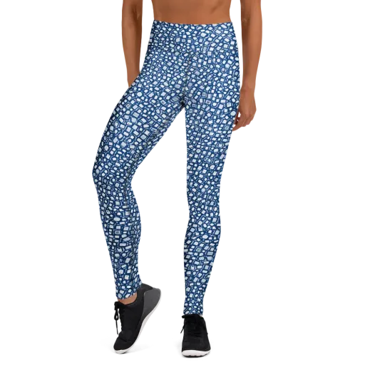 Indigo Scatter on a Yoga Leggings