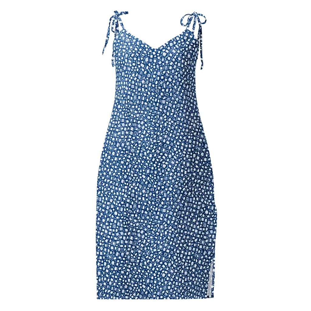 Indigo Scatter on Slip Dress — Front