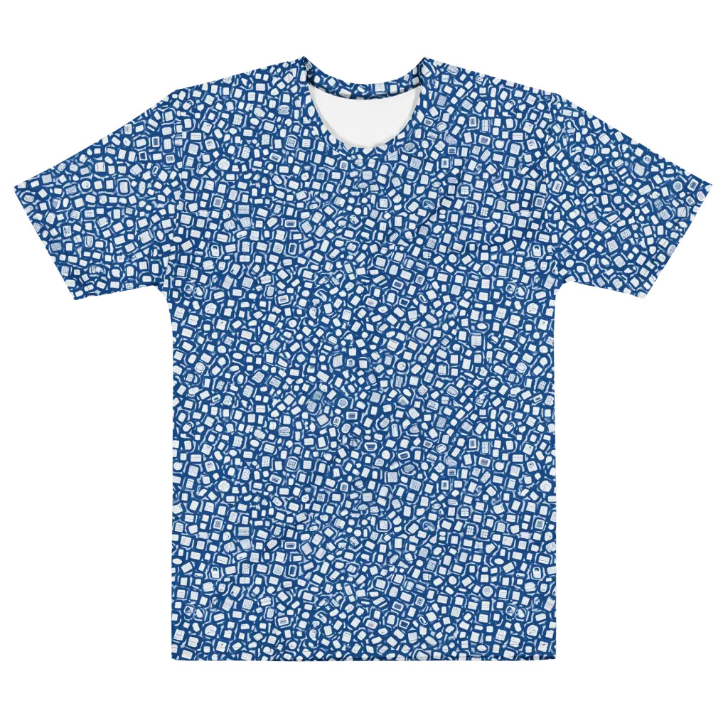 Indigo Scatter on Men's Cotton Crew Neck T-Shirt — Front