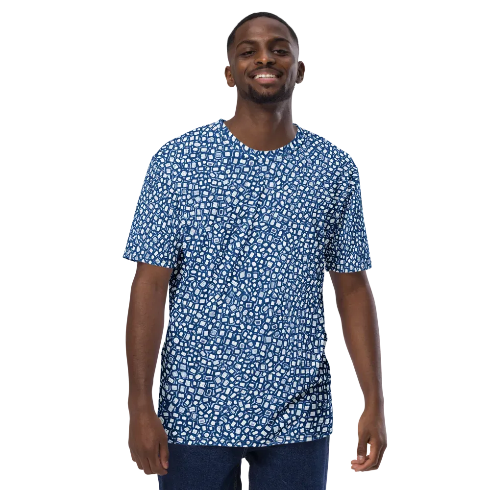 Indigo Scatter on Men's Crew Neck T-Shirt — Front
