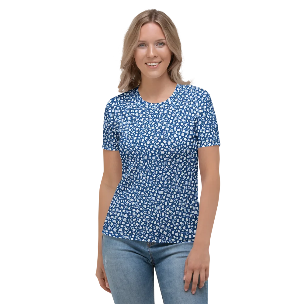 Indigo Scatter on Women's Crew Neck T-Shirt — Front