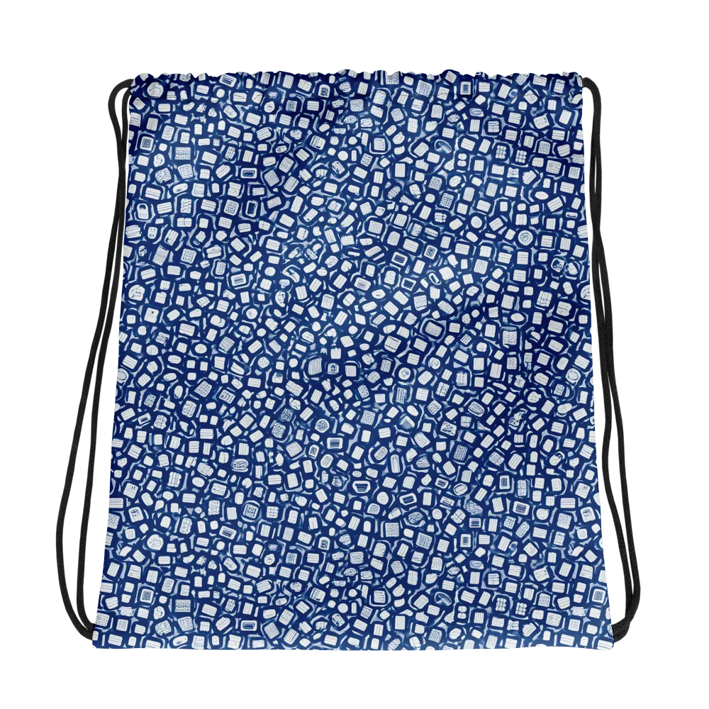 Indigo Scatter on Drawstring Bag — Photo