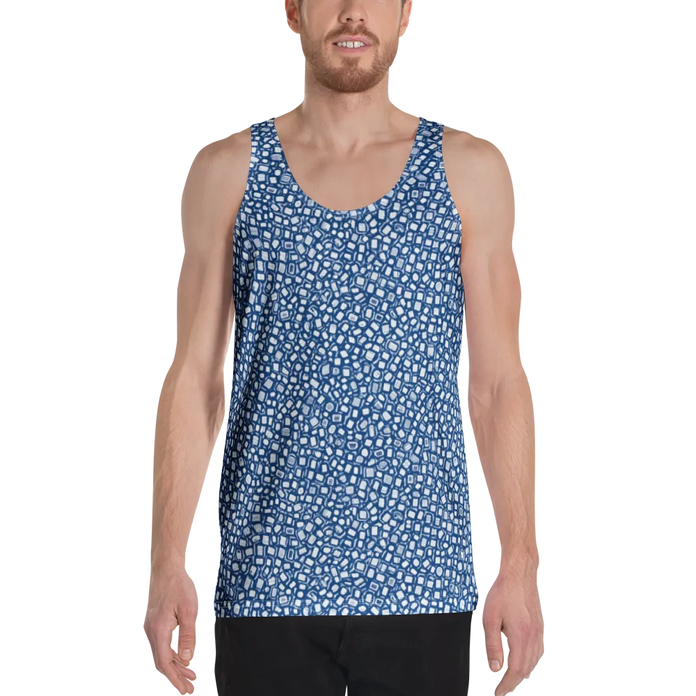 Indigo Scatter on Men's Tank Top — Front