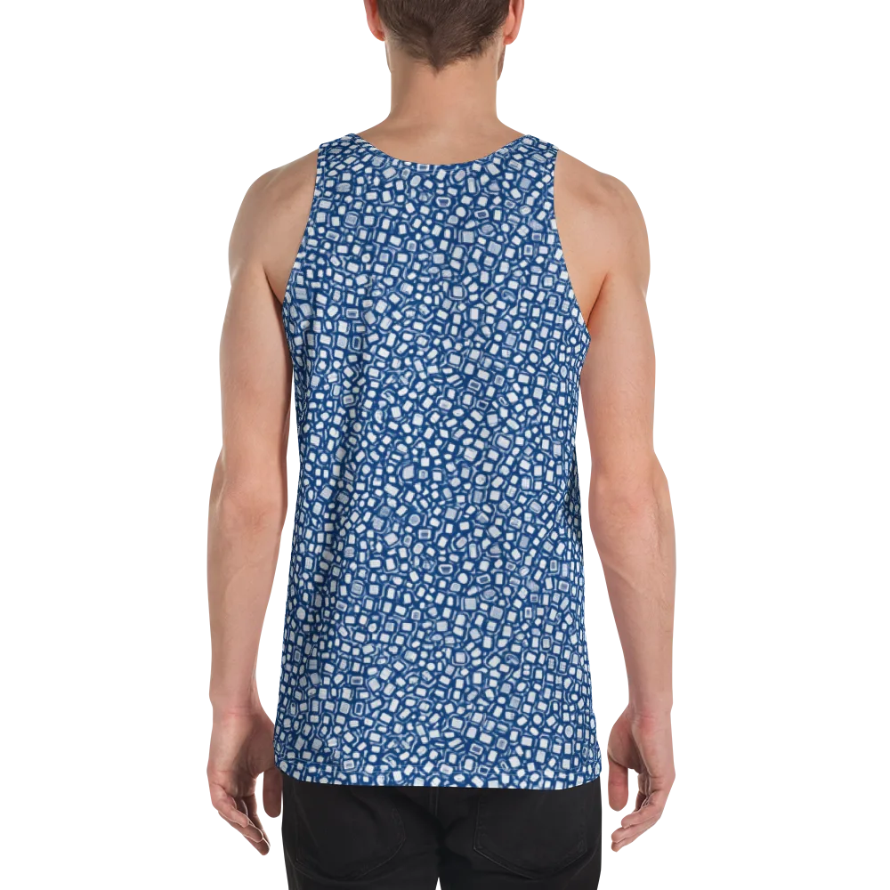 Indigo Scatter on Men's Tank Top — Back