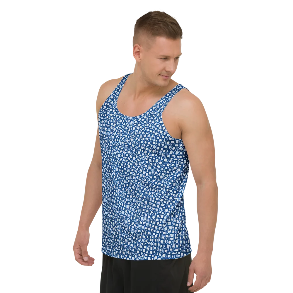 Indigo Scatter on Men's Tank Top — Left Front