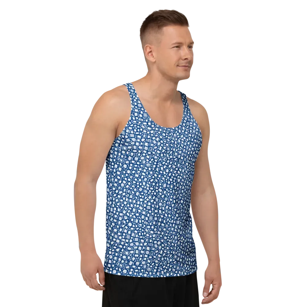 Indigo Scatter on Men's Tank Top — Right Front