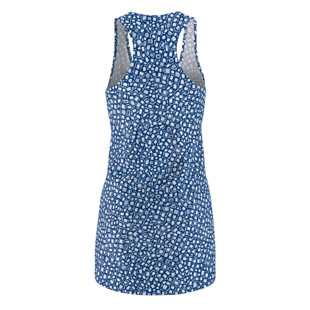 Indigo Scatter on Racerback Dress — Back