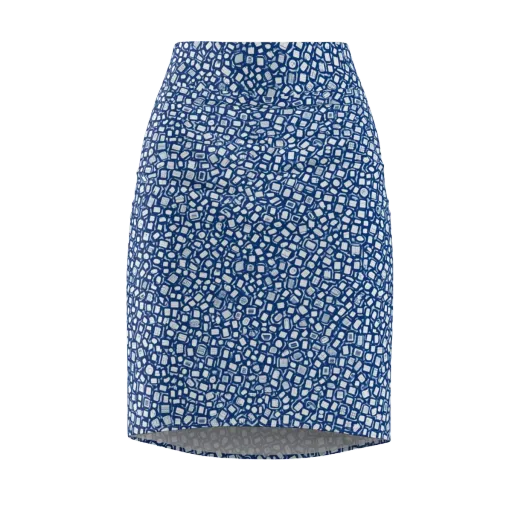 Indigo Scatter on a Pencil Skirt