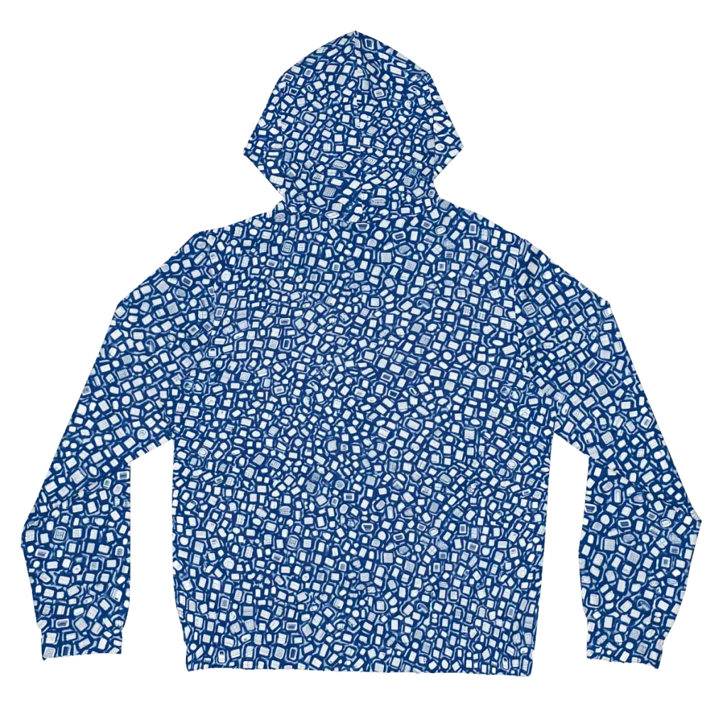 Indigo Scatter on Women's Full-Zip Hoodie — Back