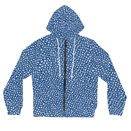 Indigo Scatter on a Women's Full-Zip Hoodie