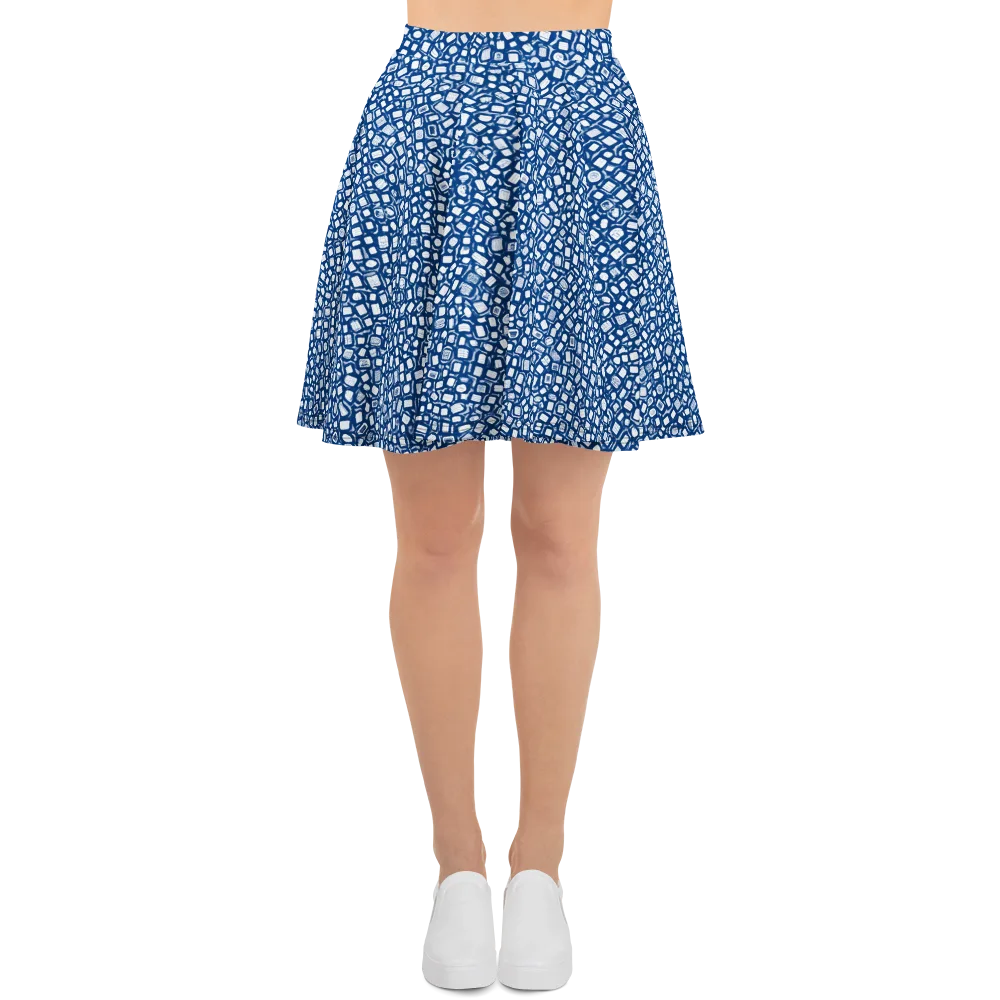 Indigo Scatter on Skater Skirt — Front