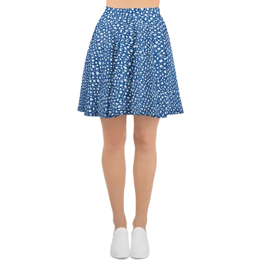 Indigo Scatter on a Skater Skirt