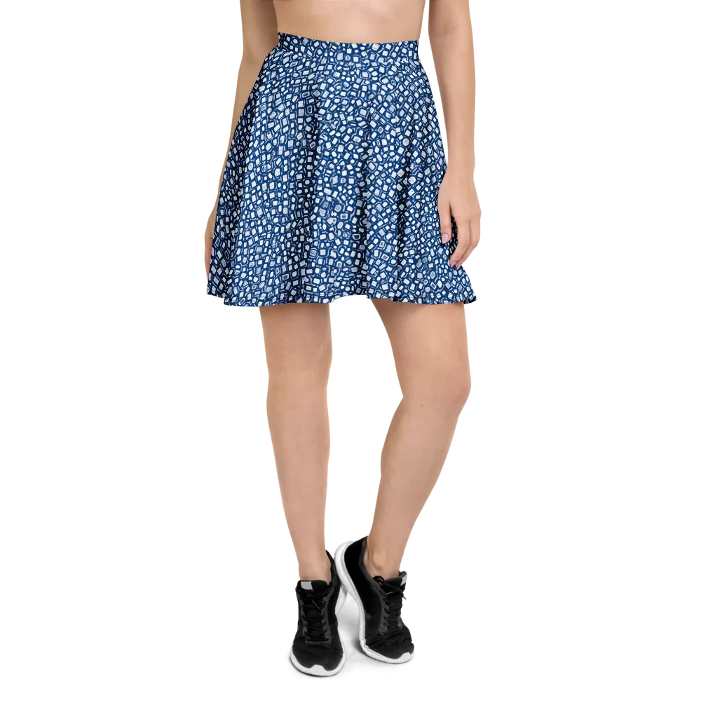 Indigo Scatter on Skater Skirt — Front