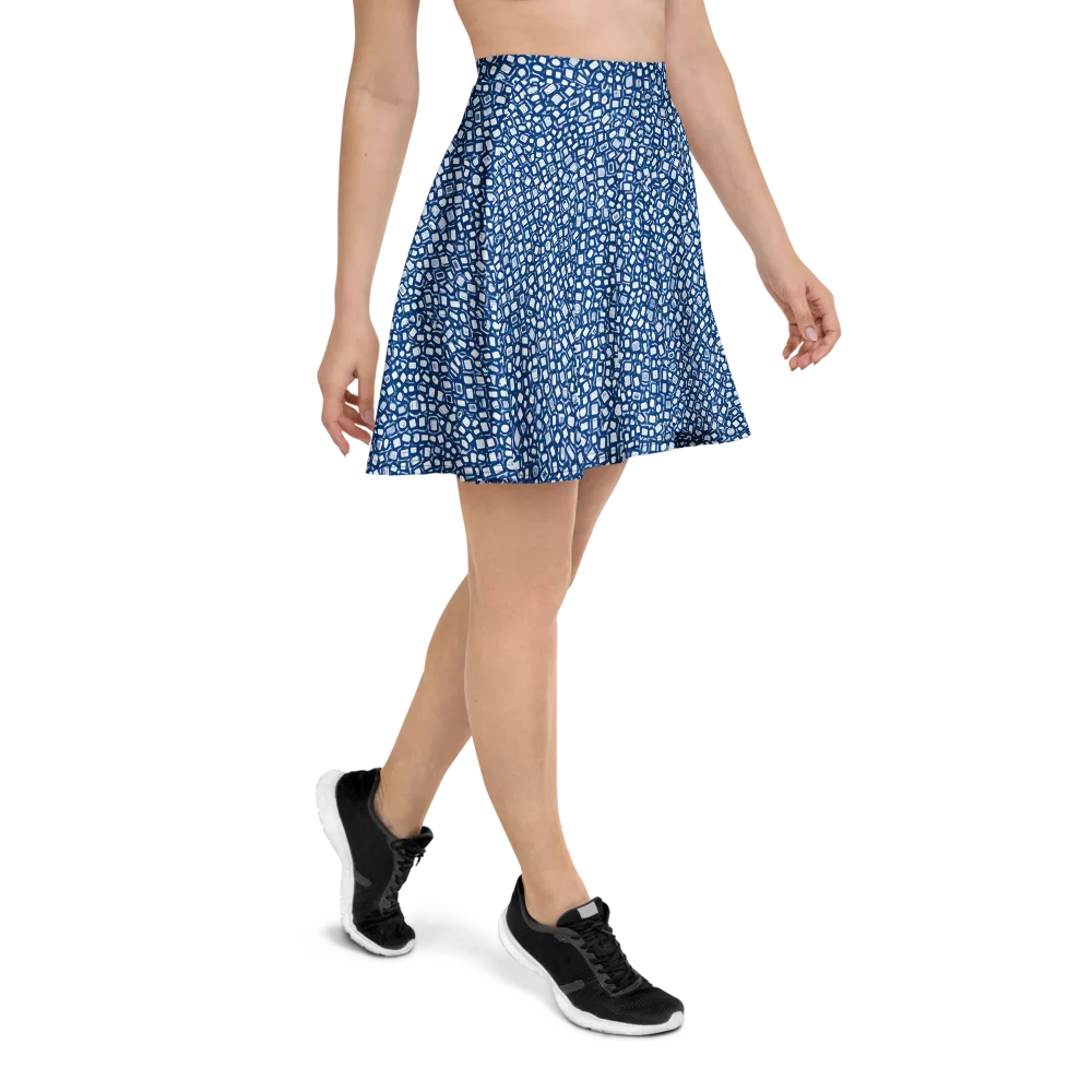 Indigo Scatter on Skater Skirt — Right