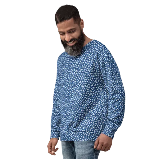 Indigo Scatter on a Sweatshirt