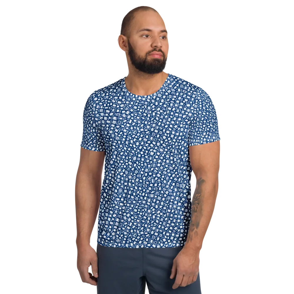 Indigo Scatter on Men's Athletic T-Shirt — Front