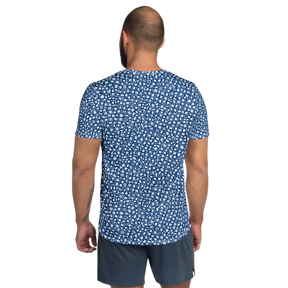 Indigo Scatter on Men's Athletic T-Shirt — Back