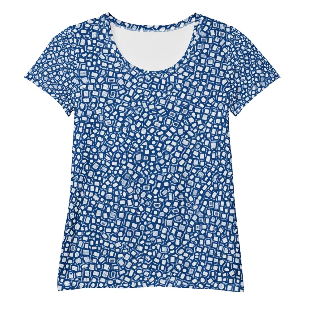 Indigo Scatter on Women's Athletic T-Shirt — Front