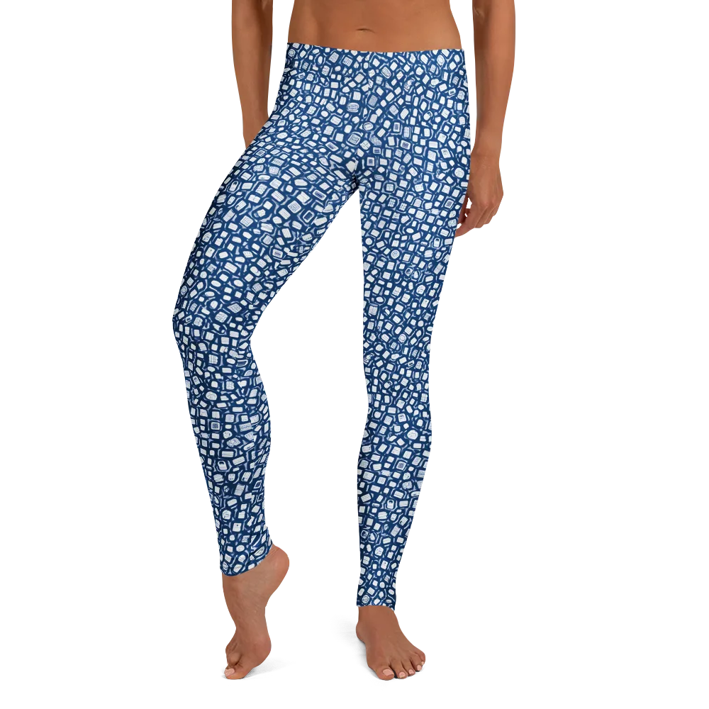 Indigo Scatter on Leggings — Front