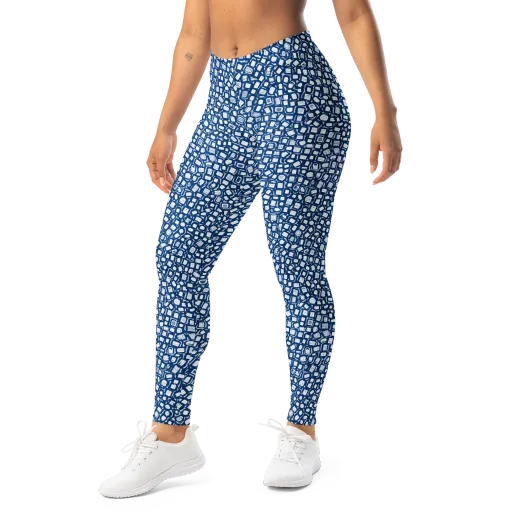 Indigo Scatter on a Leggings