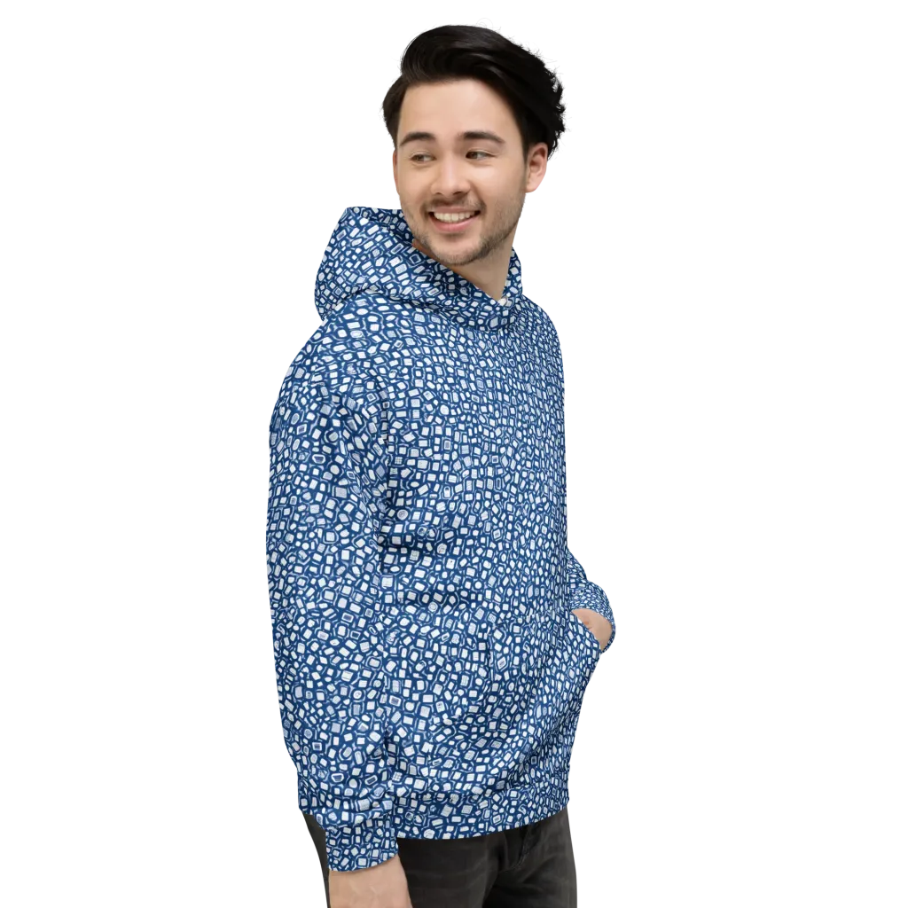 Indigo Scatter on Hoodie — Right