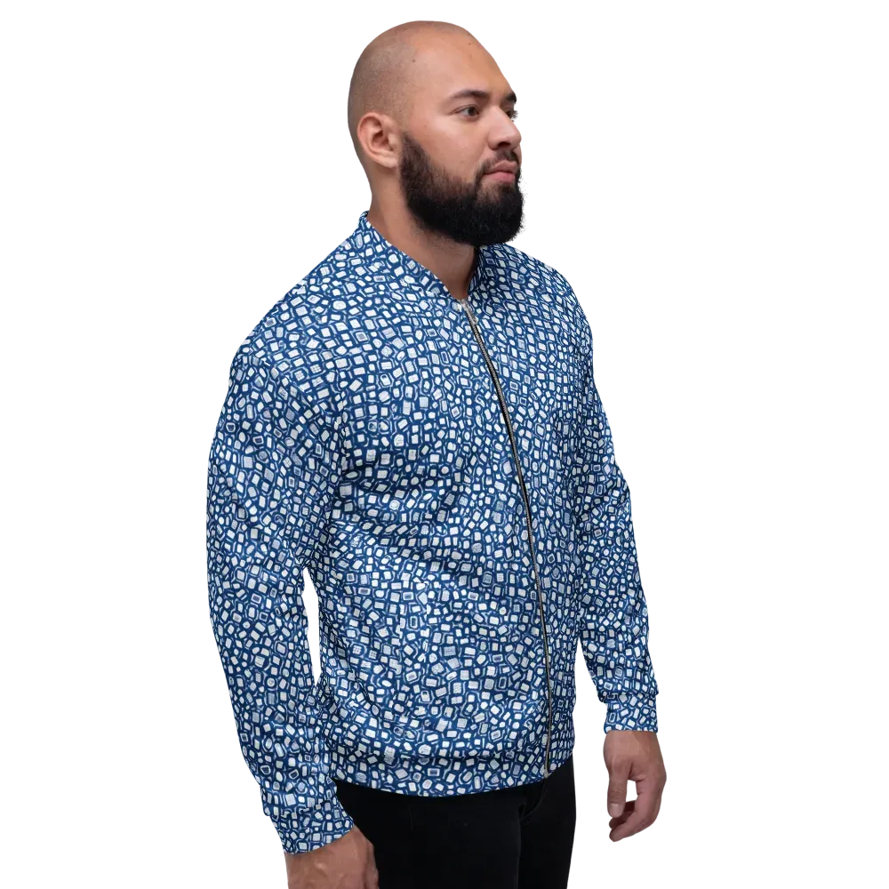 Indigo Scatter on Bomber Jacket — Right