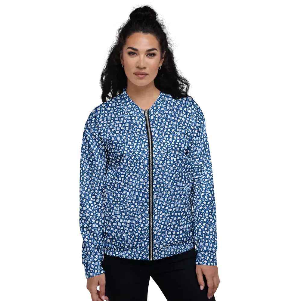 Indigo Scatter on Bomber Jacket — Front