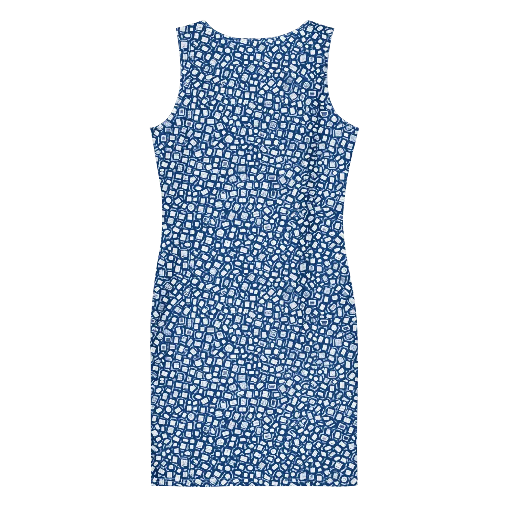 Indigo Scatter on Bodycon Dress — Back