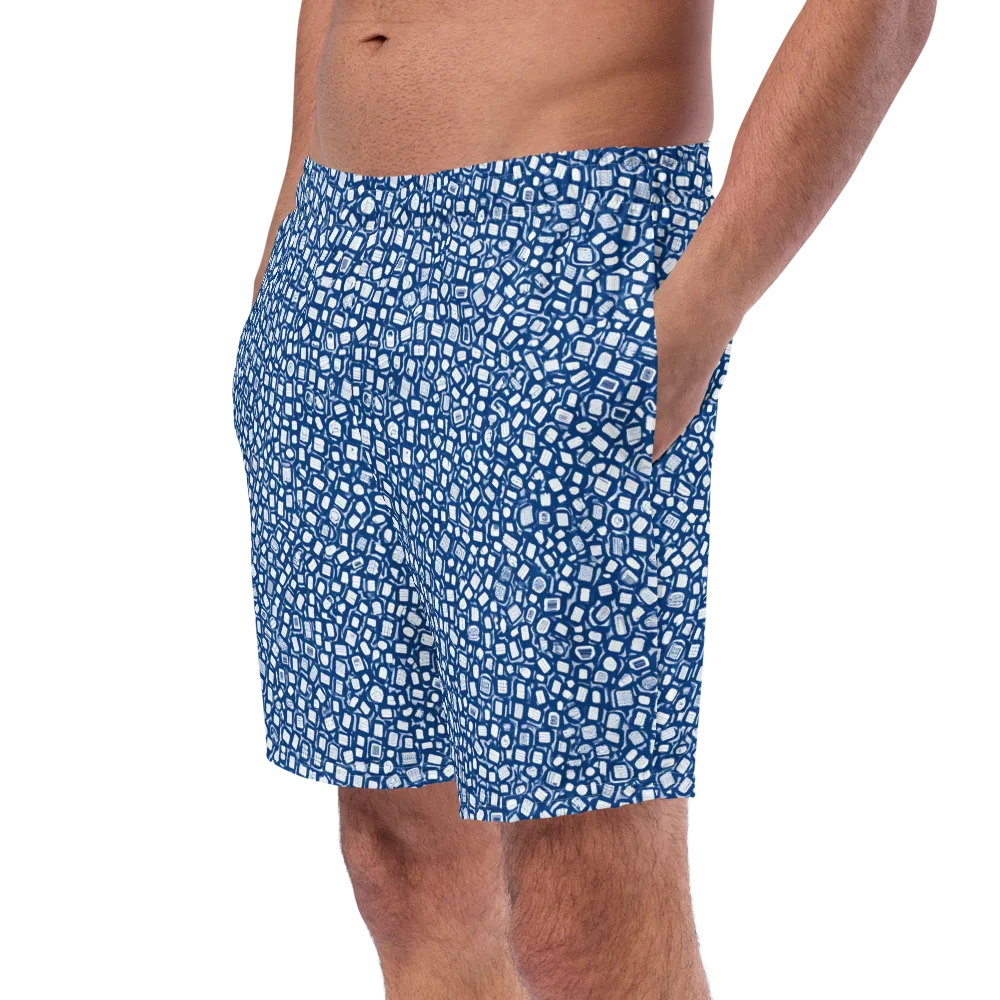 Indigo Scatter on Swim Trunks — Left Front