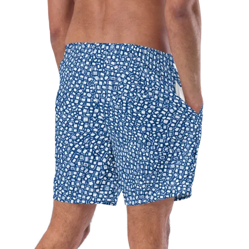 Indigo Scatter on a Swim Trunks