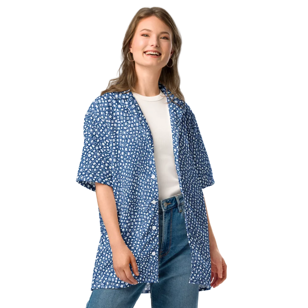 Indigo Scatter on Button Shirt — Front
