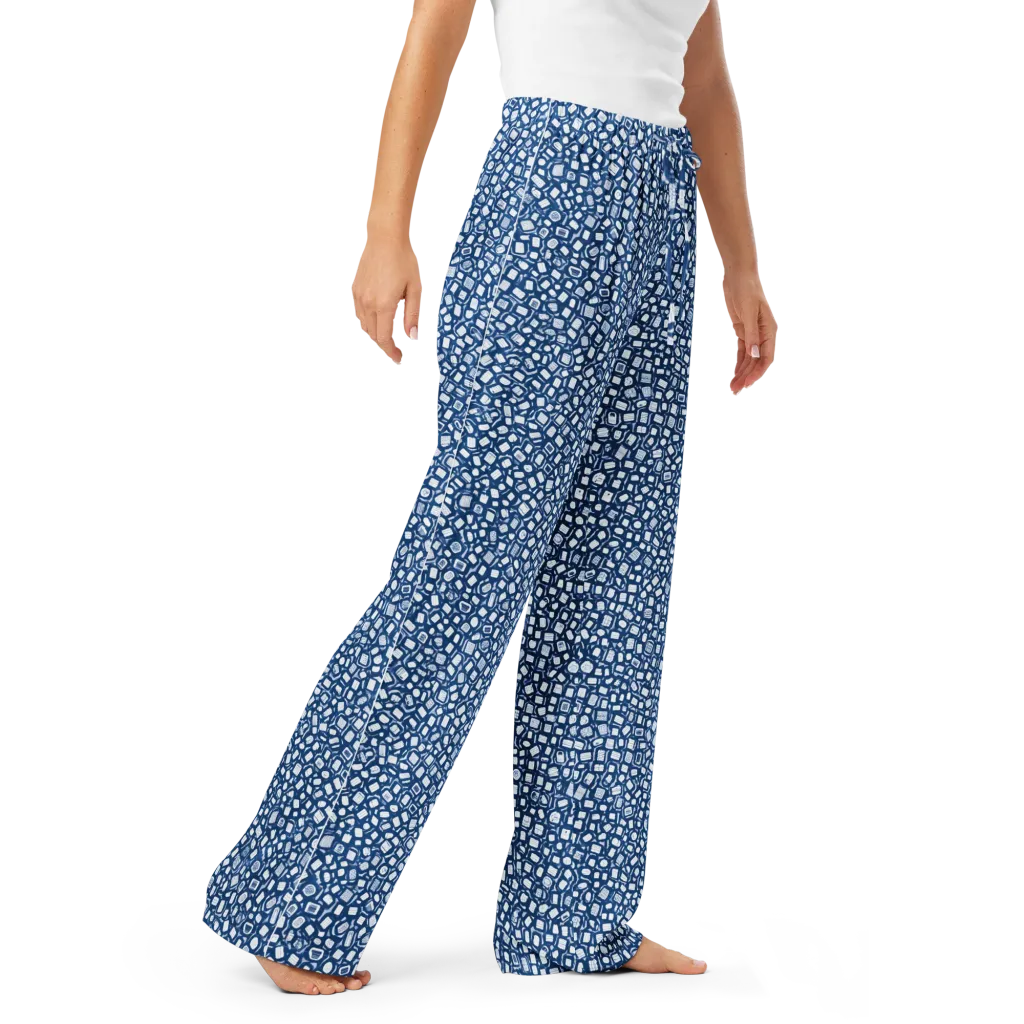 Indigo Scatter on Women's Pajama Pants — Right Front