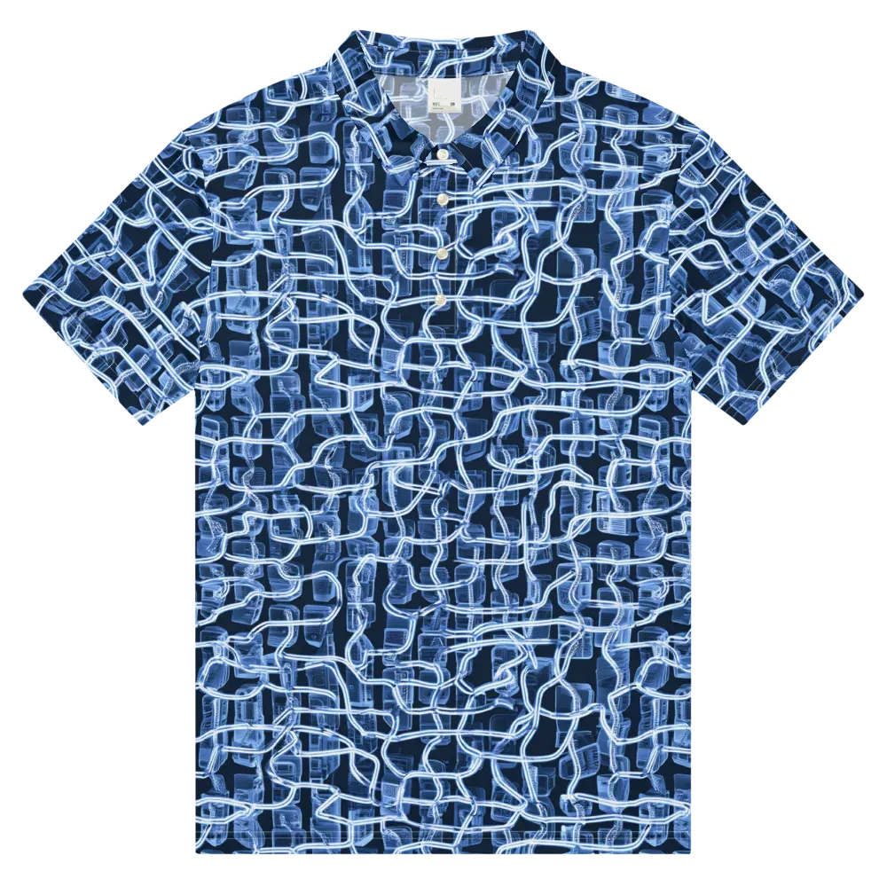 Midnight Circuitry on Men's Slim Fit Polo Shirt — Front