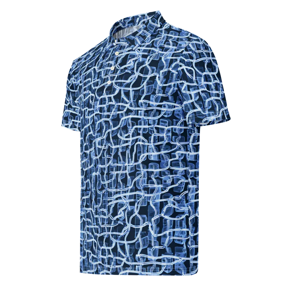 Midnight Circuitry on Men's Slim Fit Polo Shirt — Left Front