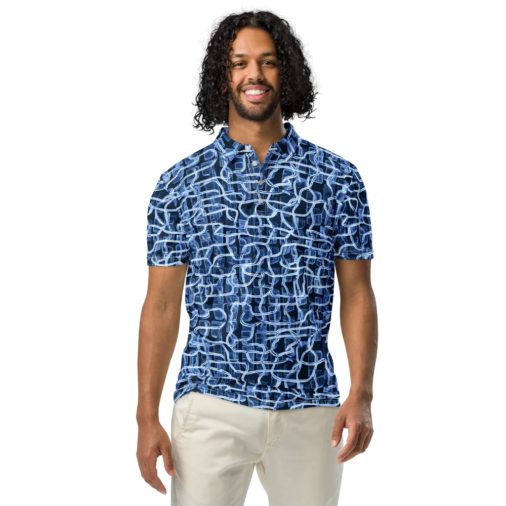 Midnight Circuitry on Men's Slim Fit Polo Shirt — Front