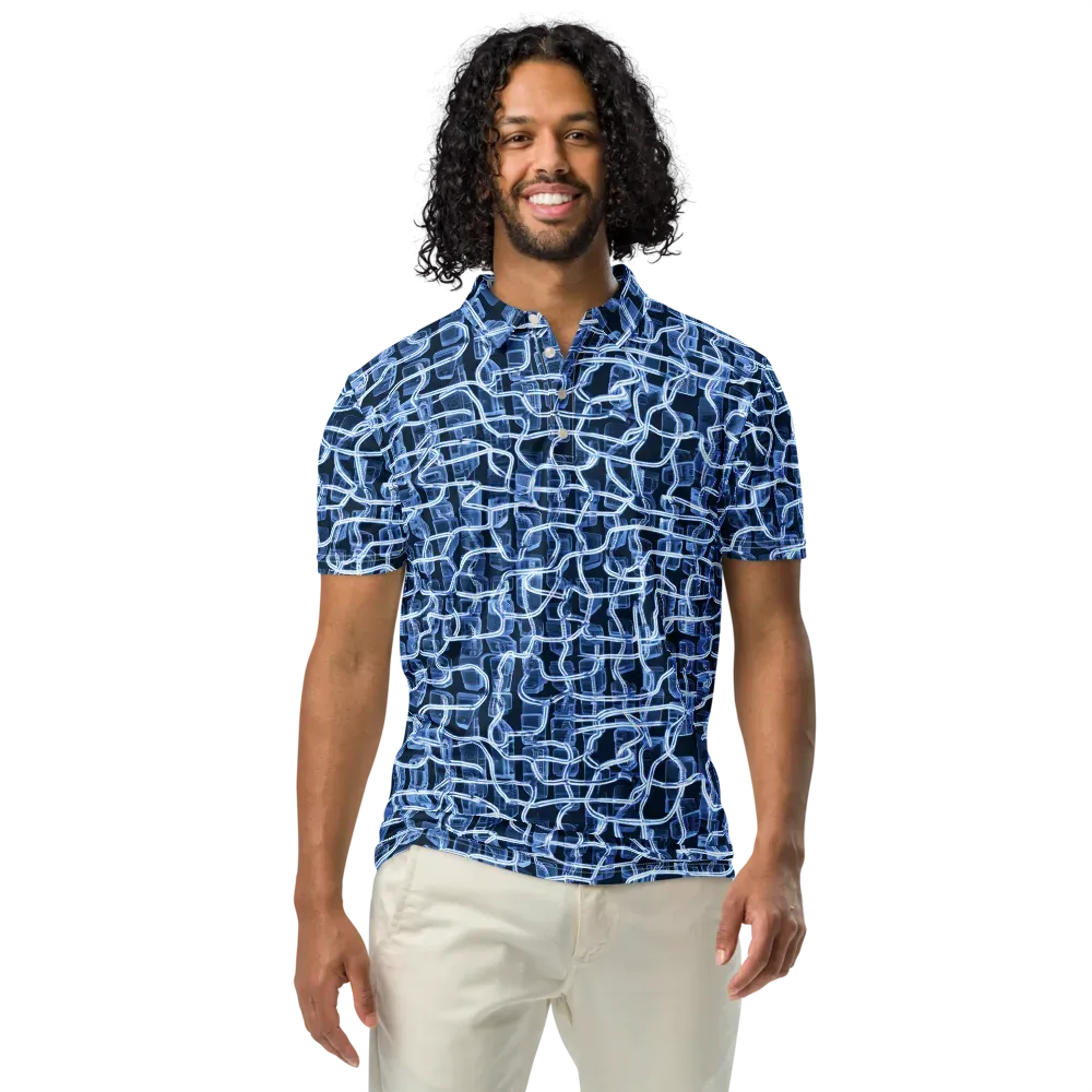 Midnight Circuitry on Men's Slim Fit Polo Shirt — Front