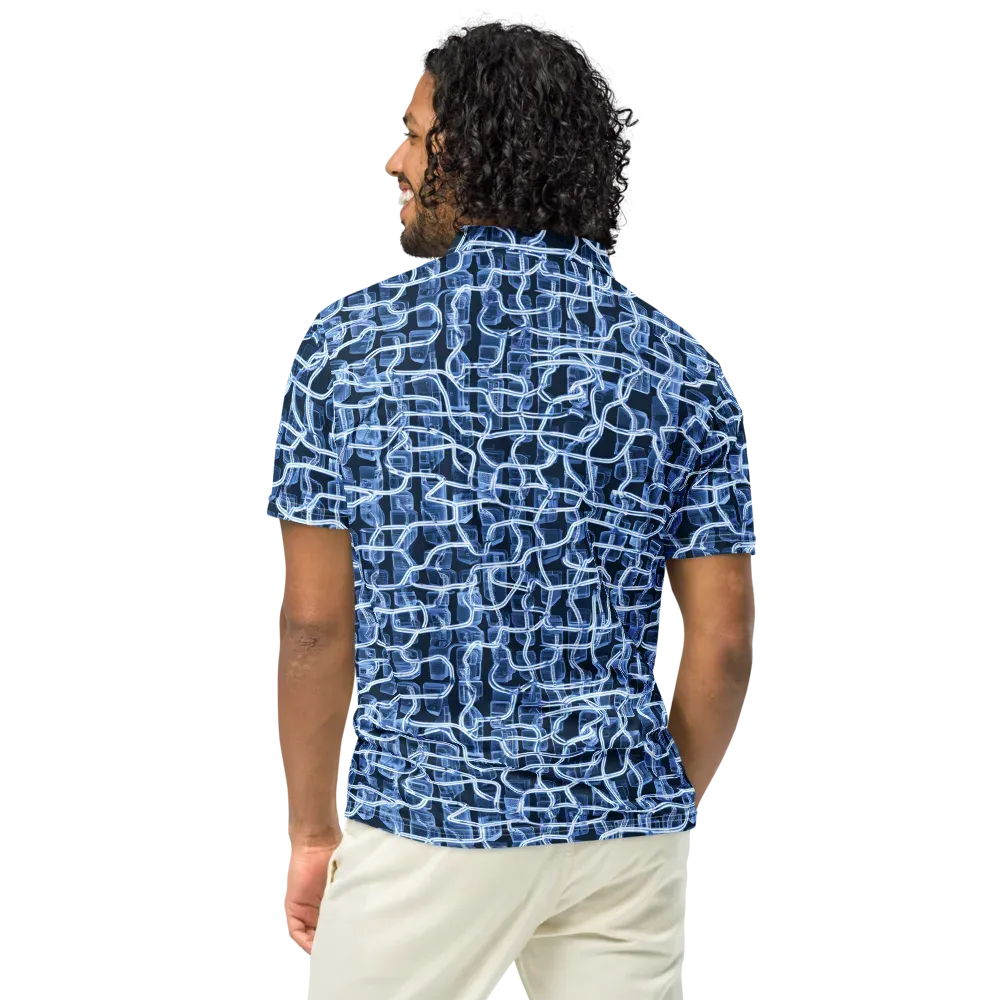 Midnight Circuitry on Men's Slim Fit Polo Shirt — Back
