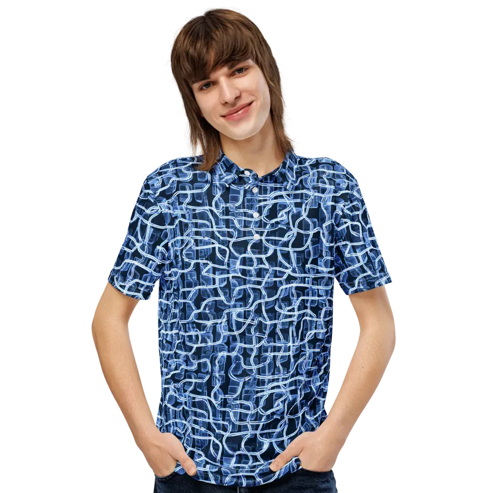 Midnight Circuitry on Men's Slim Fit Polo Shirt — Front