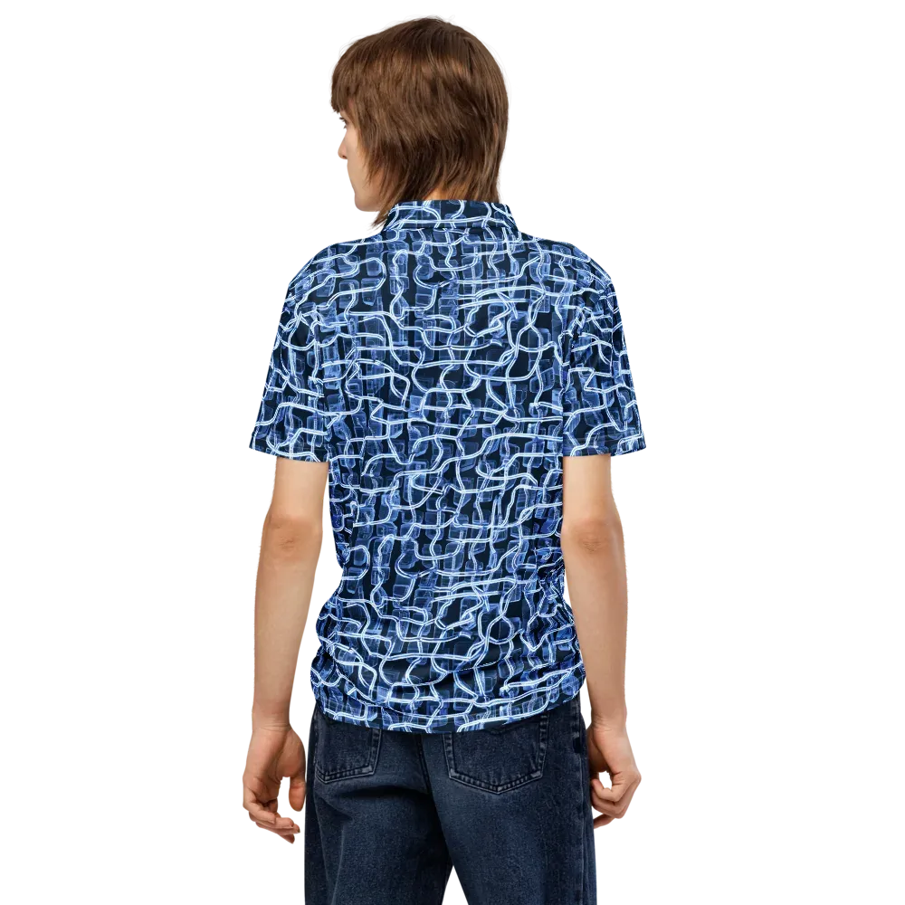 Midnight Circuitry on Men's Slim Fit Polo Shirt — Back