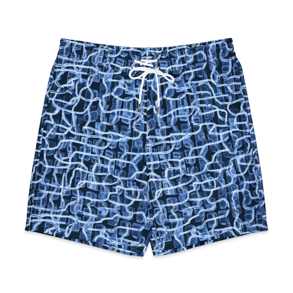 Midnight Circuitry on Men's Board Shorts — Front