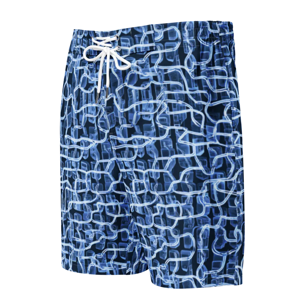 Midnight Circuitry on Men's Board Shorts — Front