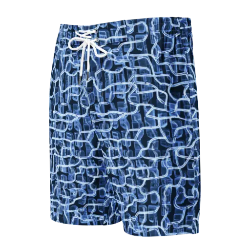 Midnight Circuitry on a Men's Board Shorts