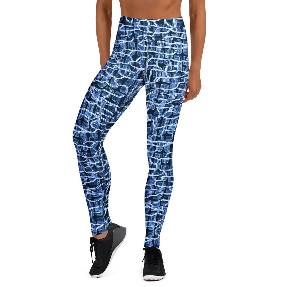 Midnight Circuitry on Yoga Leggings — Front