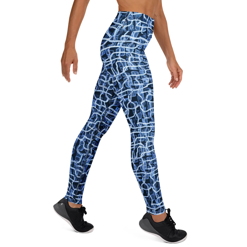 Midnight Circuitry on Yoga Leggings — Right