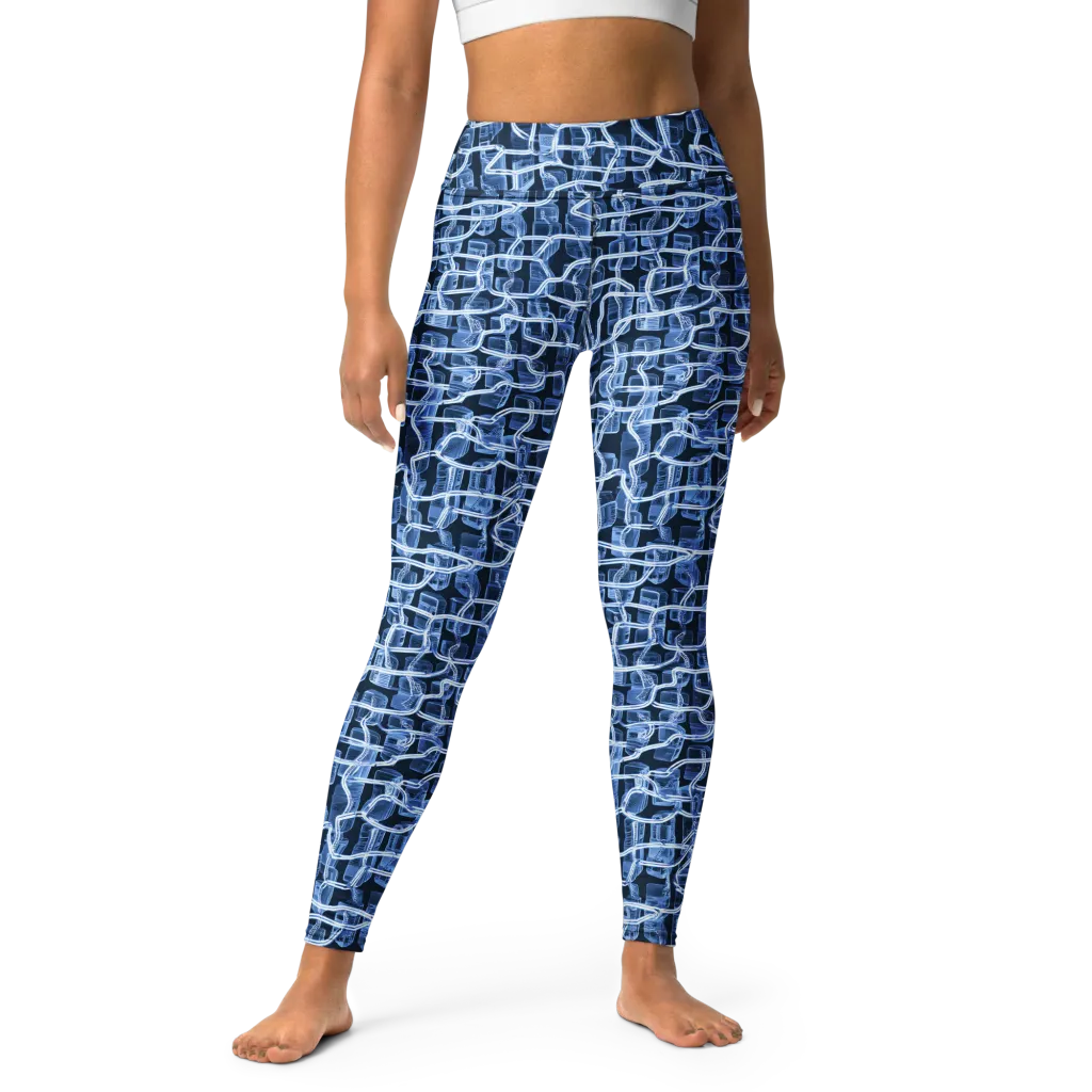 Midnight Circuitry on Yoga Leggings — Front