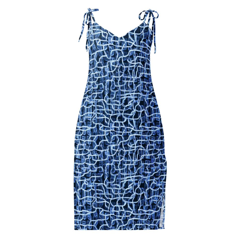 Midnight Circuitry on Slip Dress — Front