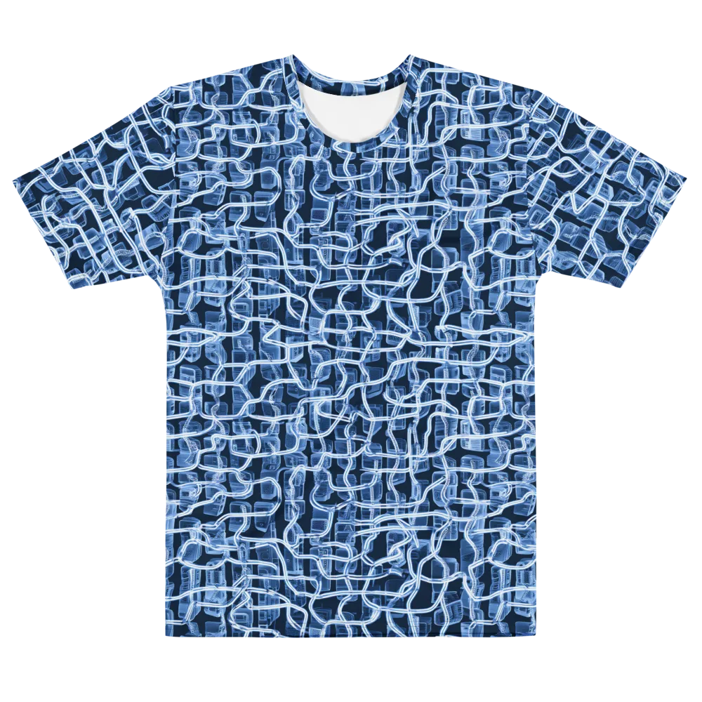 Midnight Circuitry on Men's Cotton Crew Neck T-Shirt — Front
